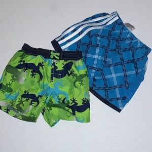 Baby Boys Swimming Trunks Bundle of 2 - Adidas and Carter’s - Size 12M